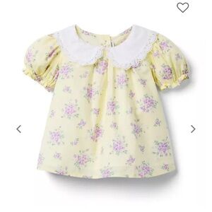 Janie and Jack Floral blouse Peter Pan Collar size 7